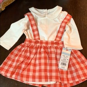 Cat & Jack Plaid/Cream Outfit